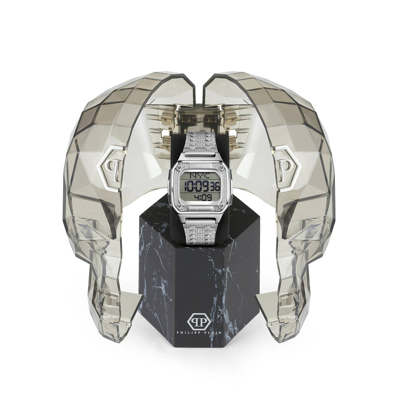 Philipp Plein Unisex Uhr Hyper $hock Tornado Silver Crystal