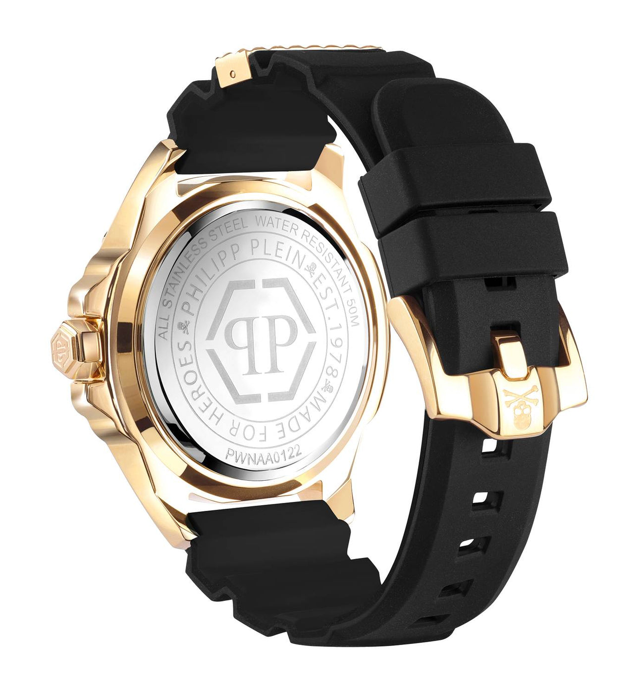 Philipp Plein Unisex Uhr The $kull Genderless Crystal Titan Gold