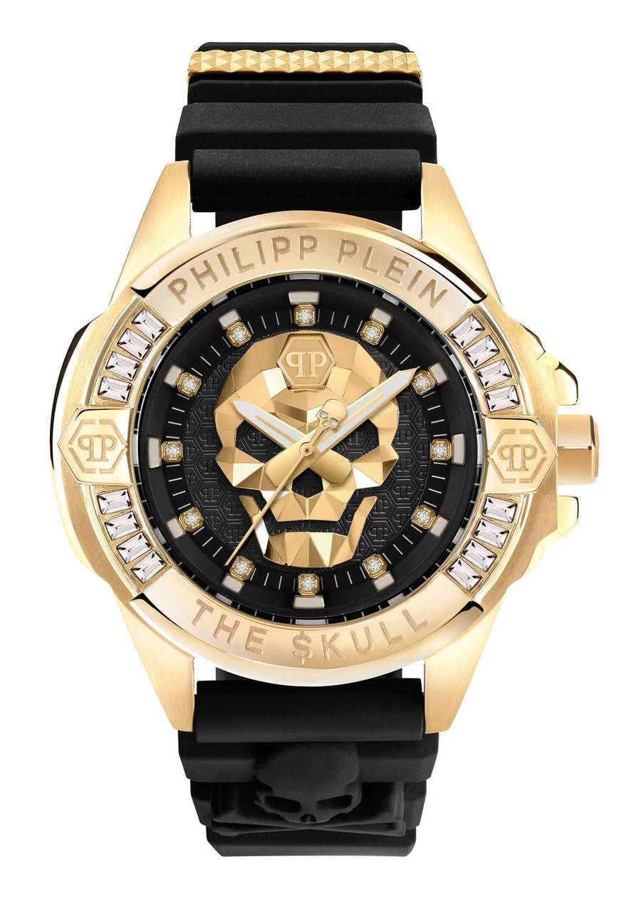 Philipp Plein Unisex Uhr The $kull Genderless Crystal Titan Gold