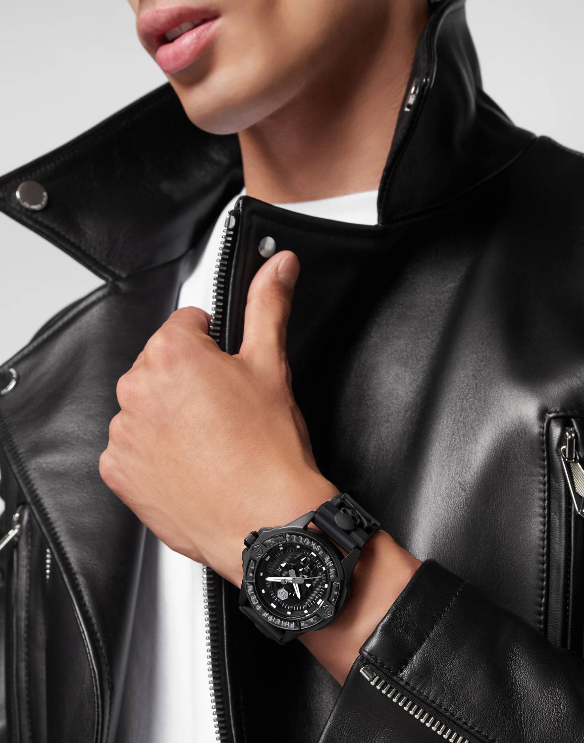 Philipp Plein Herrenuhr The $kull Carbon Fiber