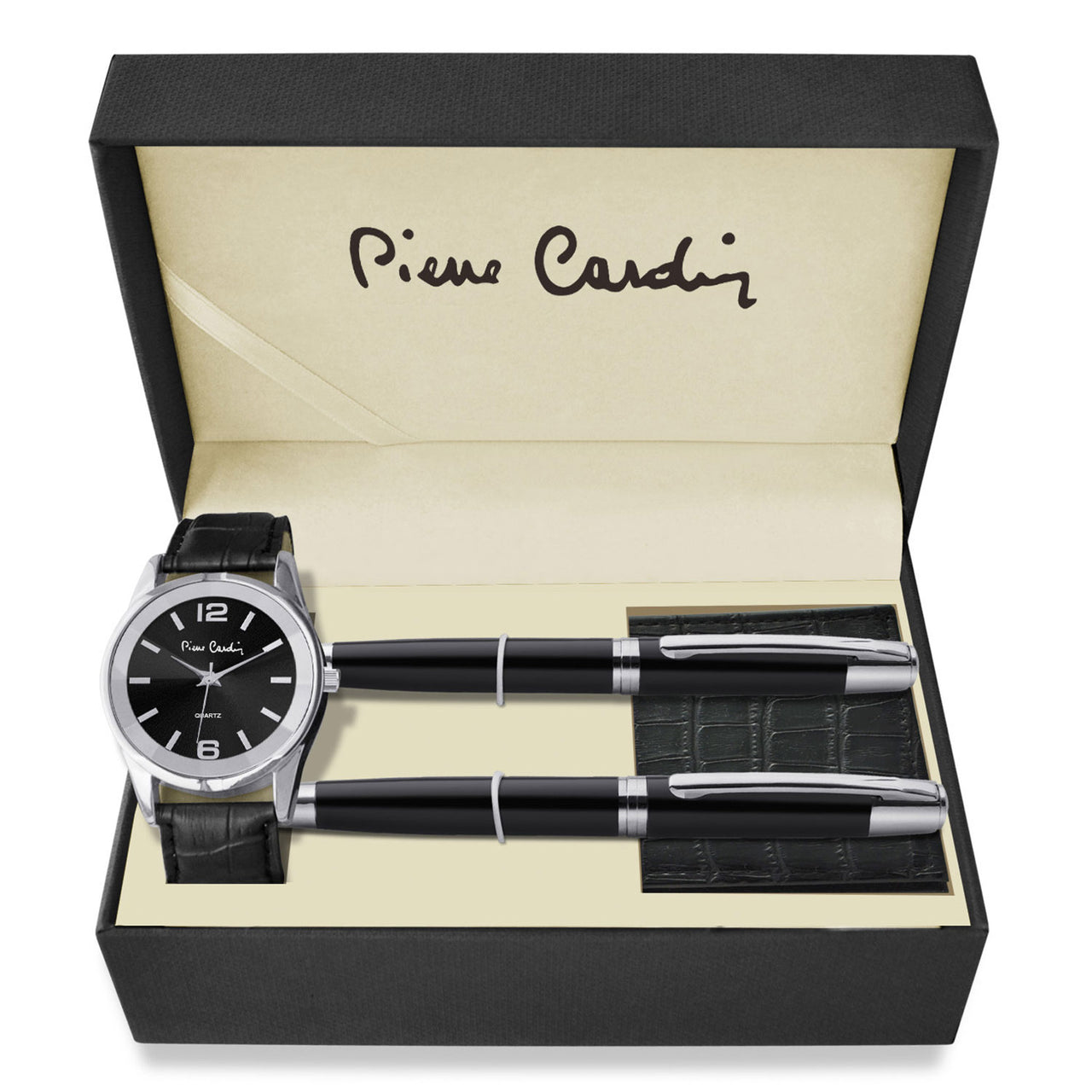 Pierre Cardin Geschenk Set Uhr & Geldbörse & Kugelschreiber