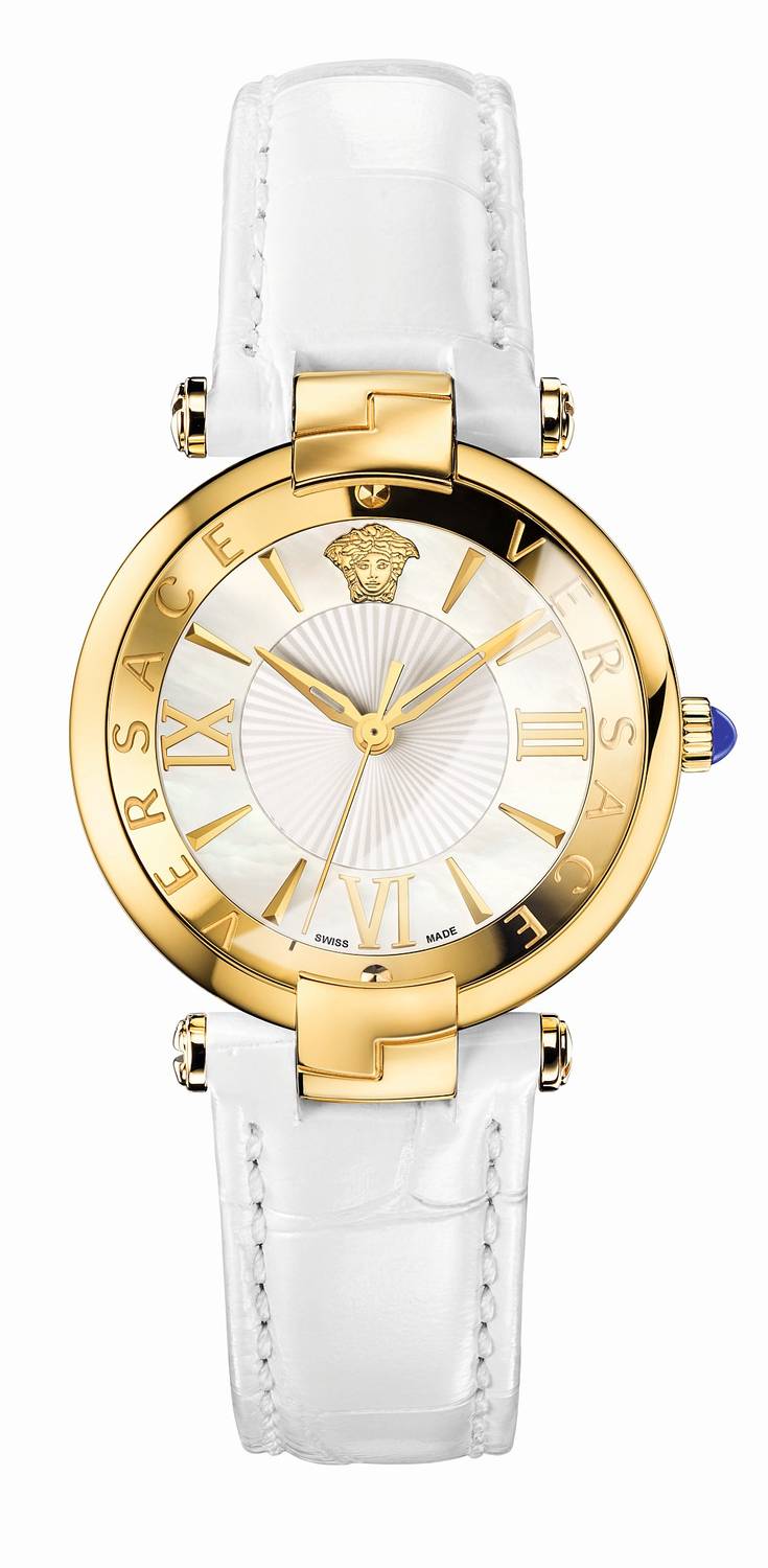 Versace Damen Armbanduhr  REVIVE Lederarmband weiß 35 mm VAI030016