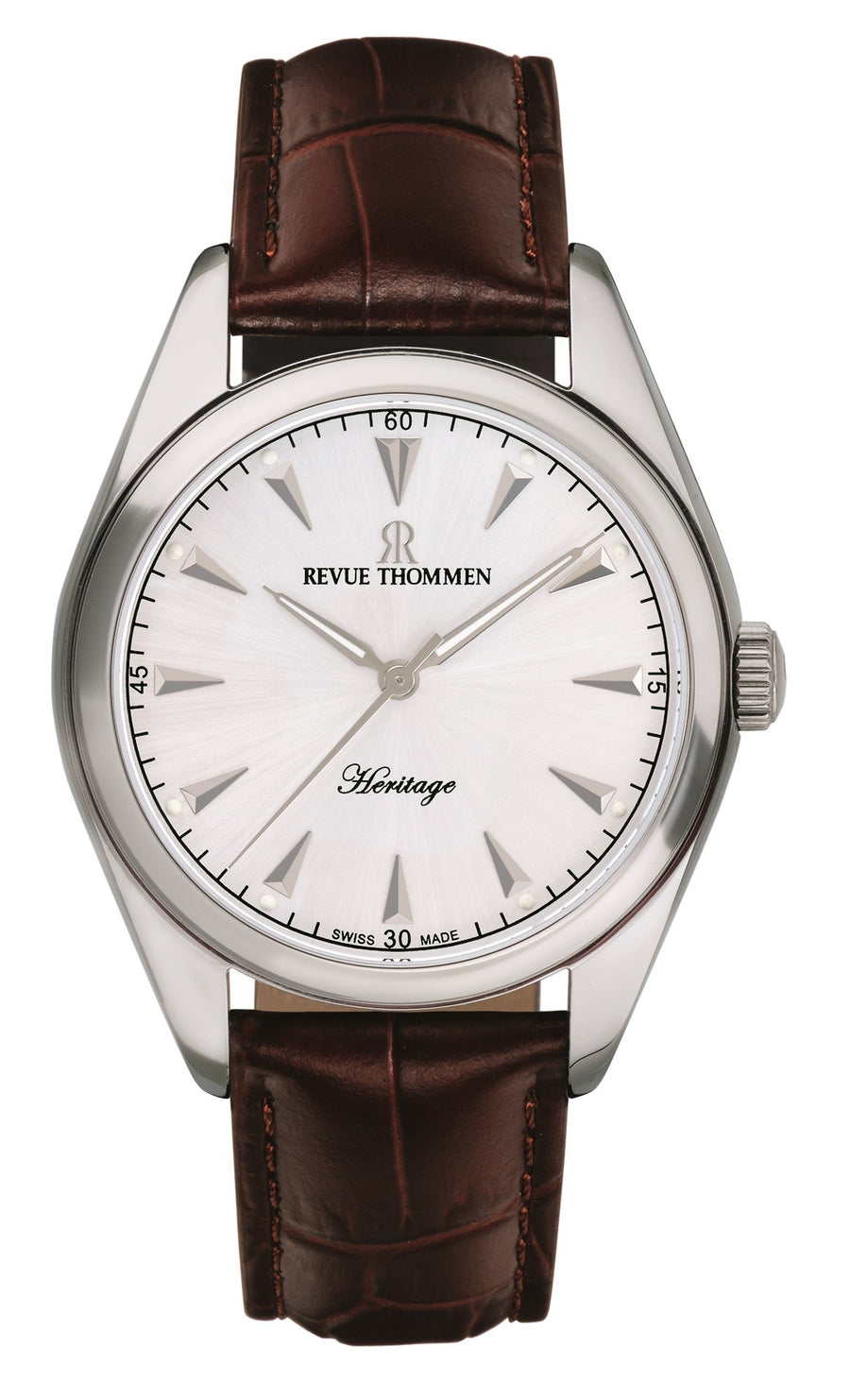 Revue Thommen Armbanduhr Automatik Heritage braunes Lederarmband 39 mm  21010.2533