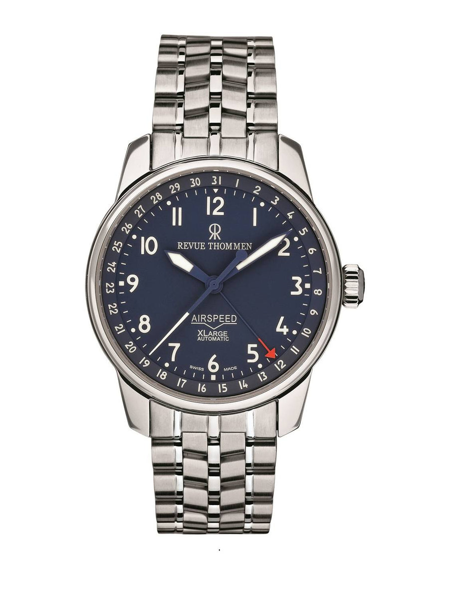 Revue Thommen Herren Armbanduhr  Airspeed Xlarge 40.5 mm Date Pointer Armband Edelstahl 16050.2135