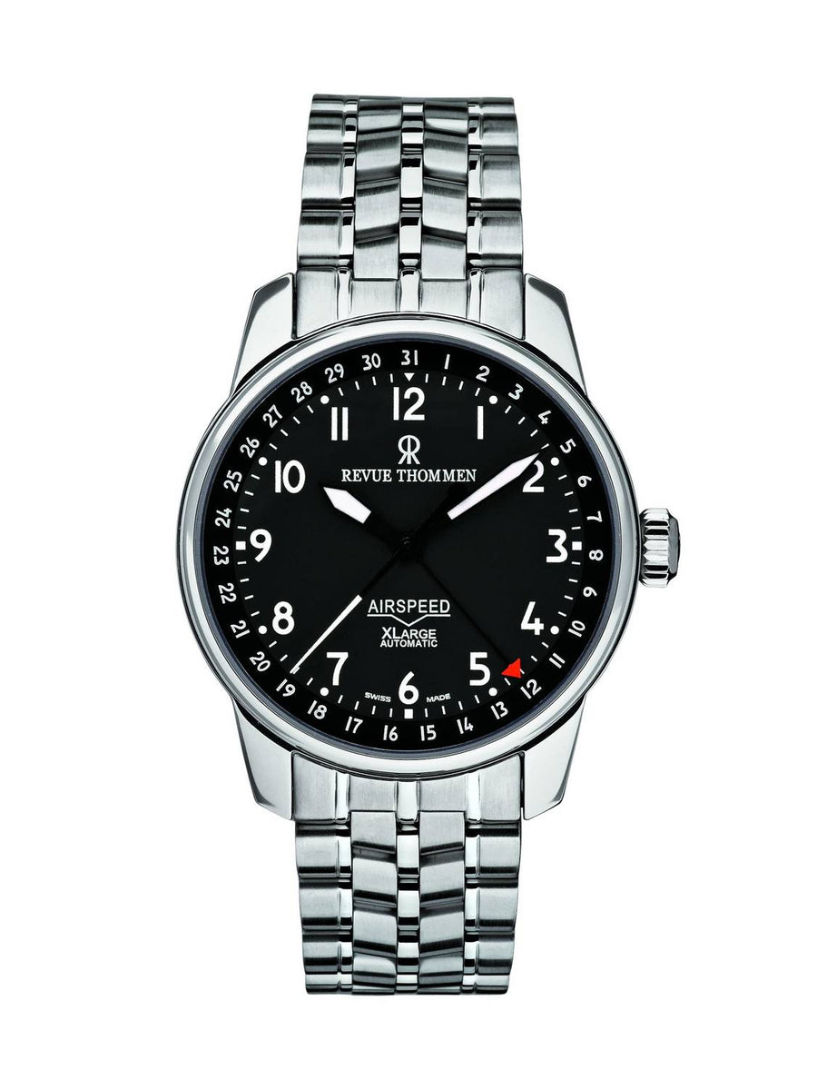 Revue Thommen Herren Armbanduhr  Airspeed Xlarge 40.5 mm Date Pointer Armband Edelstahl 16050.2137