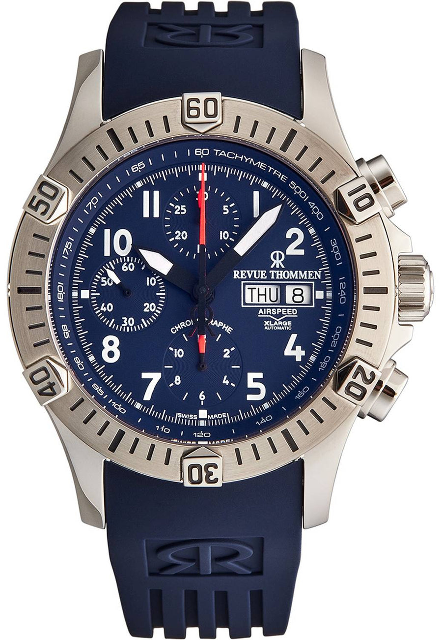 Revue Thommen Herren Armbanduhr  Airspeed Xlarge 43.5 mm Chronograph Armband Silicone 16071.6825