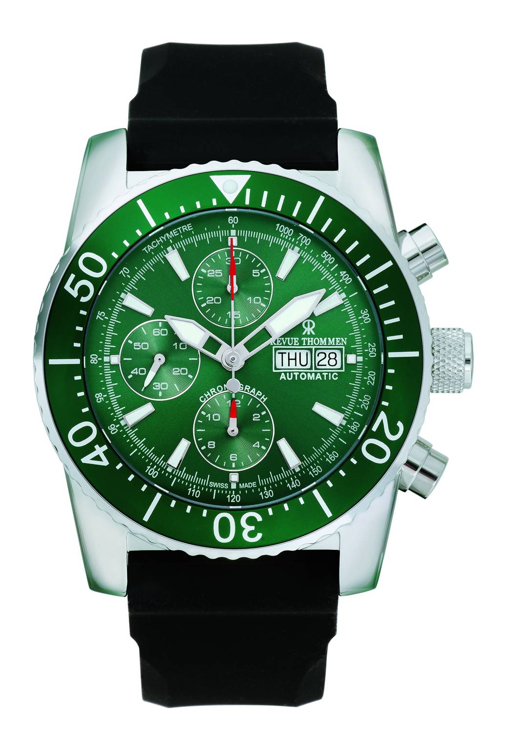 Revue Thommen Herren Armbanduhr  Diver 45 mm Day & date Window Armband Silicone 17030.6532