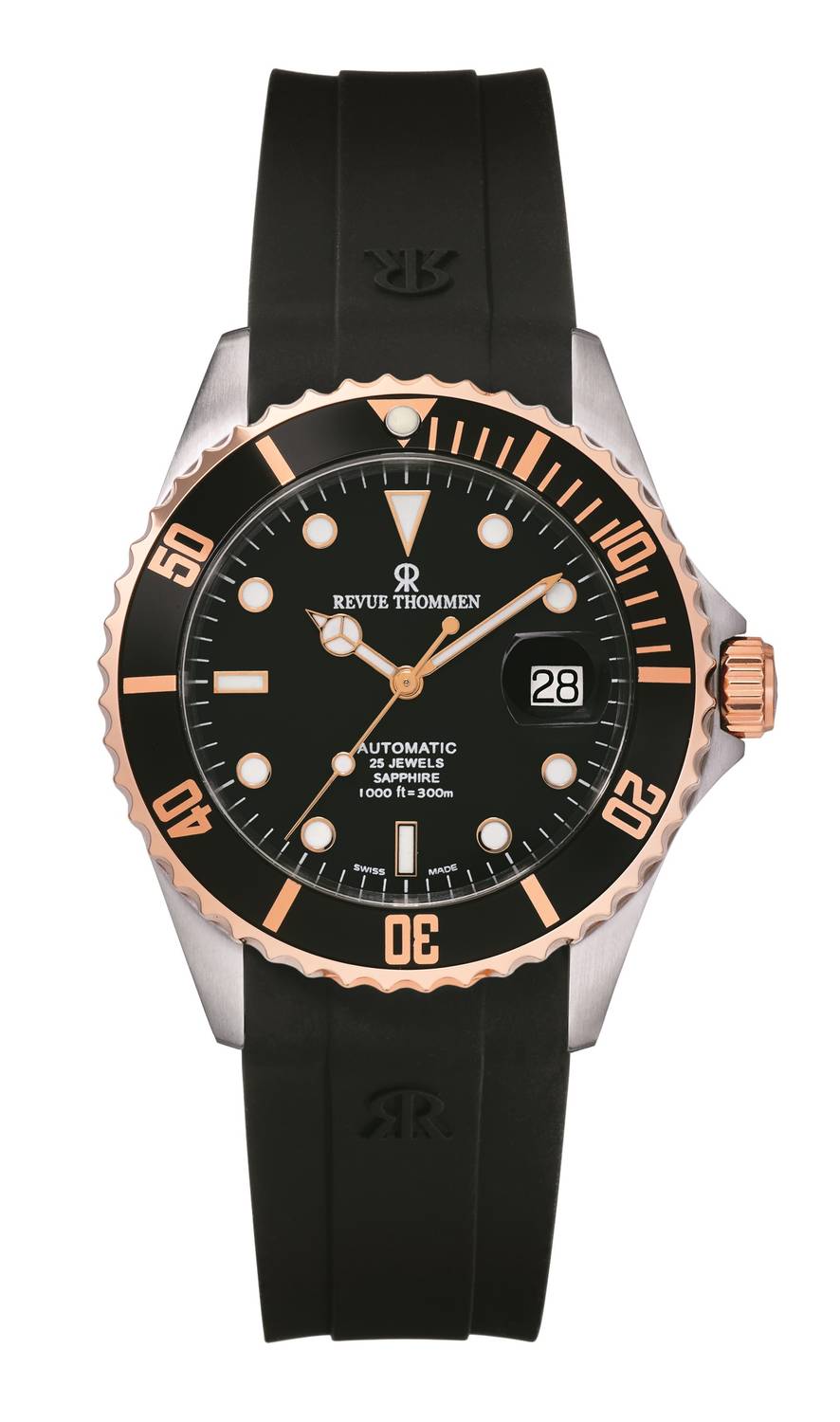 Revue Thommen Herren Armbanduhr Automatic 42 mm Armband Silikon 17571.2857