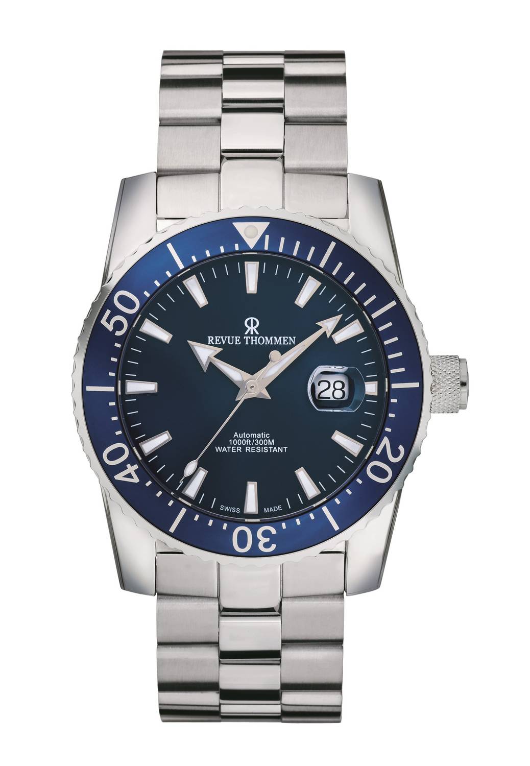 Revue Thommen Herren Armbanduhr Automatic Diver 46 mm Date Window Armband Edelstahl 17030.2135