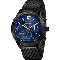 Thumbnail for SECTOR Herren Armbanduhr 670 45MM MULT BLUE DIAL MESH BR BLACK R3253540008