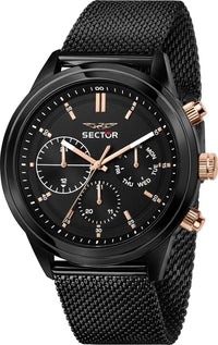 Thumbnail for SECTOR Herren Armbanduhr Cronograph 670 45MM MULT BLACK DIAL MESH BAND BLACK