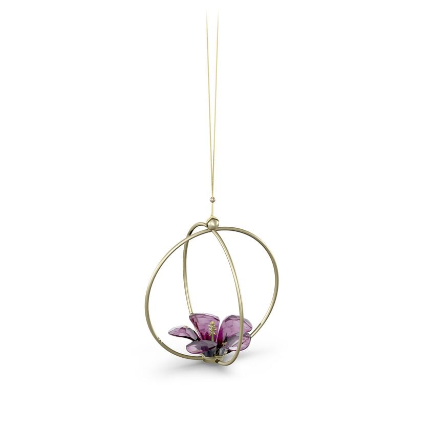 SWAROVSKI Großes Hibiskus Kugel Ornament, Violett - Swarovski Garden Tales 5619233