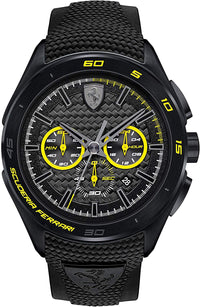 Thumbnail for Ferrari Gran Premio Herrenuhr Schwarzes Armband Schwarzes Stahlgehäuse 46mm 830345