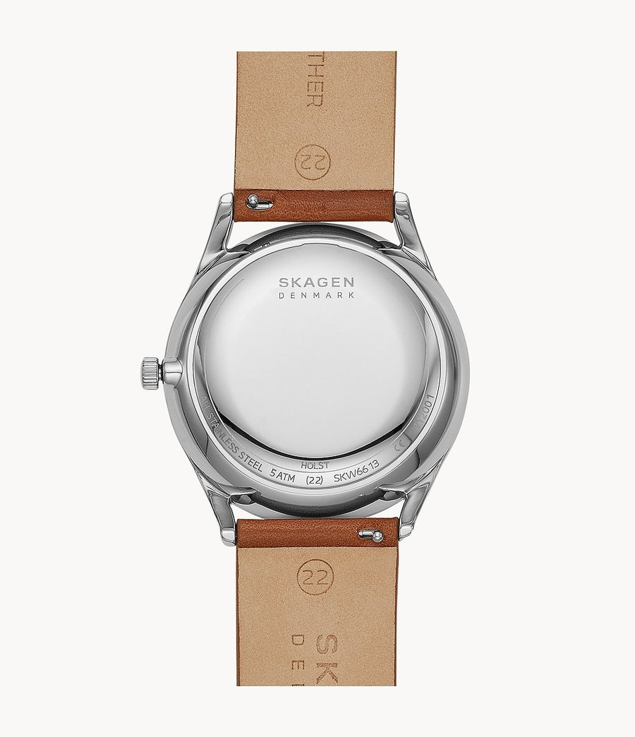 Skagen Armbanduhr Holst Automatic Automatikwerk Leder braun SKW6613 UHR