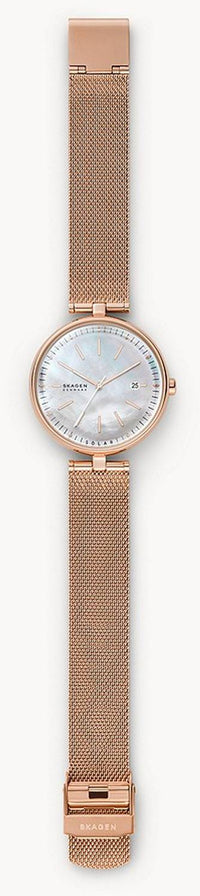 Thumbnail for Skagen Damen Armbanduhr Karolina Solarbetriebene Rose-Tone Steel Mesh 36 mm SKW2980