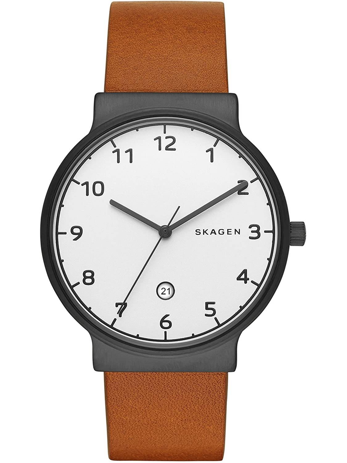 Skagen Herren Armbanduhr Leder Mittelbraun SKW6297