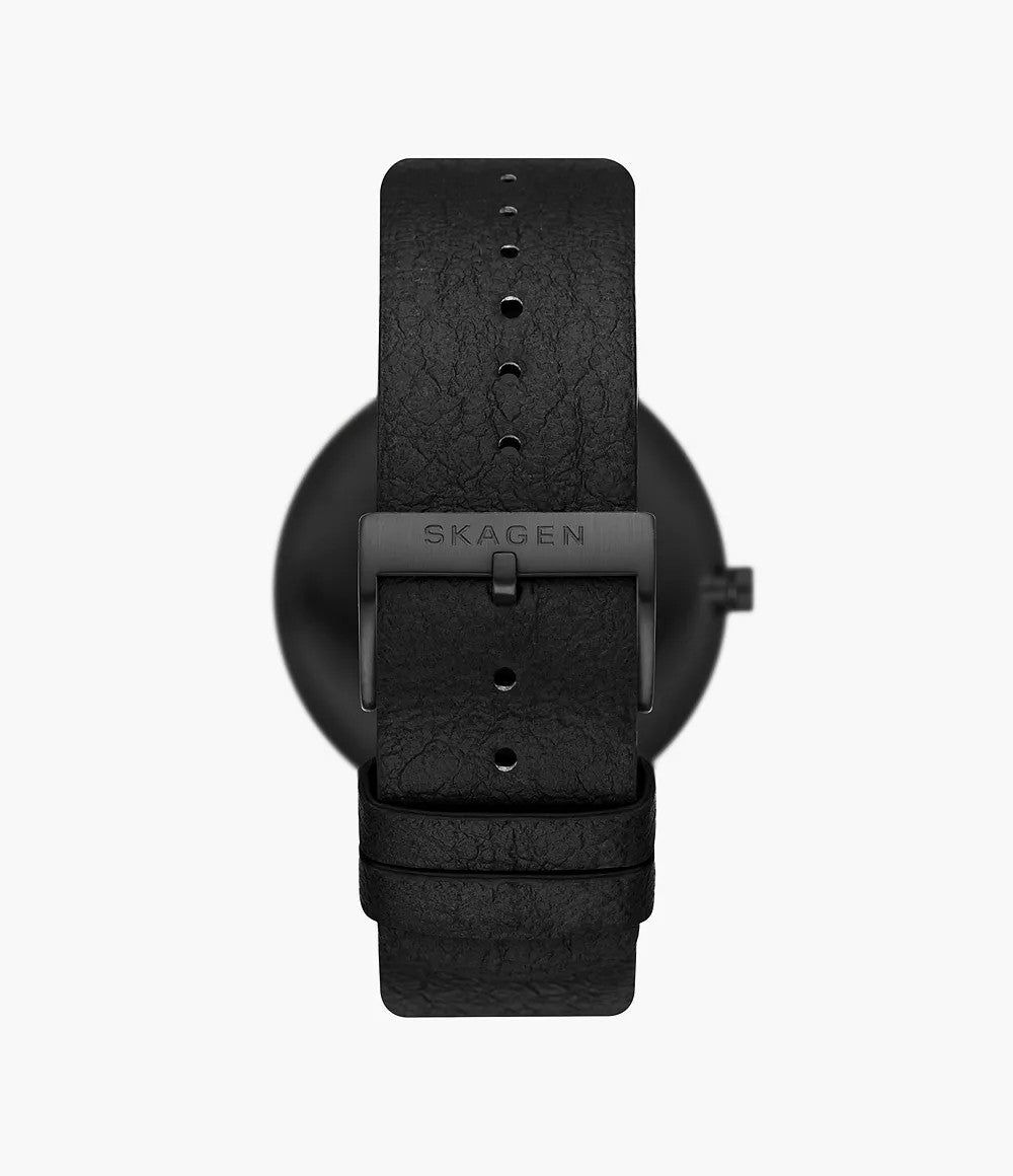 Skagen Herren Armbanduhr Uhr Aaren Naturals 3-Zeiger-Werk Band mit Maulbeerbaumrinde schwarz SKW6727