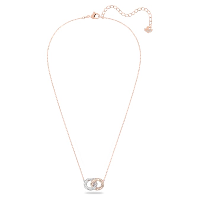 Swarovski  Swarovski Damen Kette "STONE" Stone Halskette Verflochtene Ringe, Weiß, Roségold-Legierungsschicht 5414999