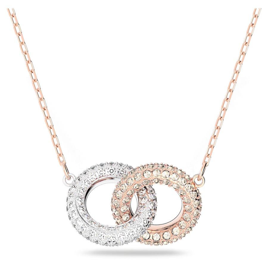 Swarovski  Swarovski Damen Kette "STONE" Stone Halskette Verflochtene Ringe, Weiß, Roségold-Legierungsschicht 5414999