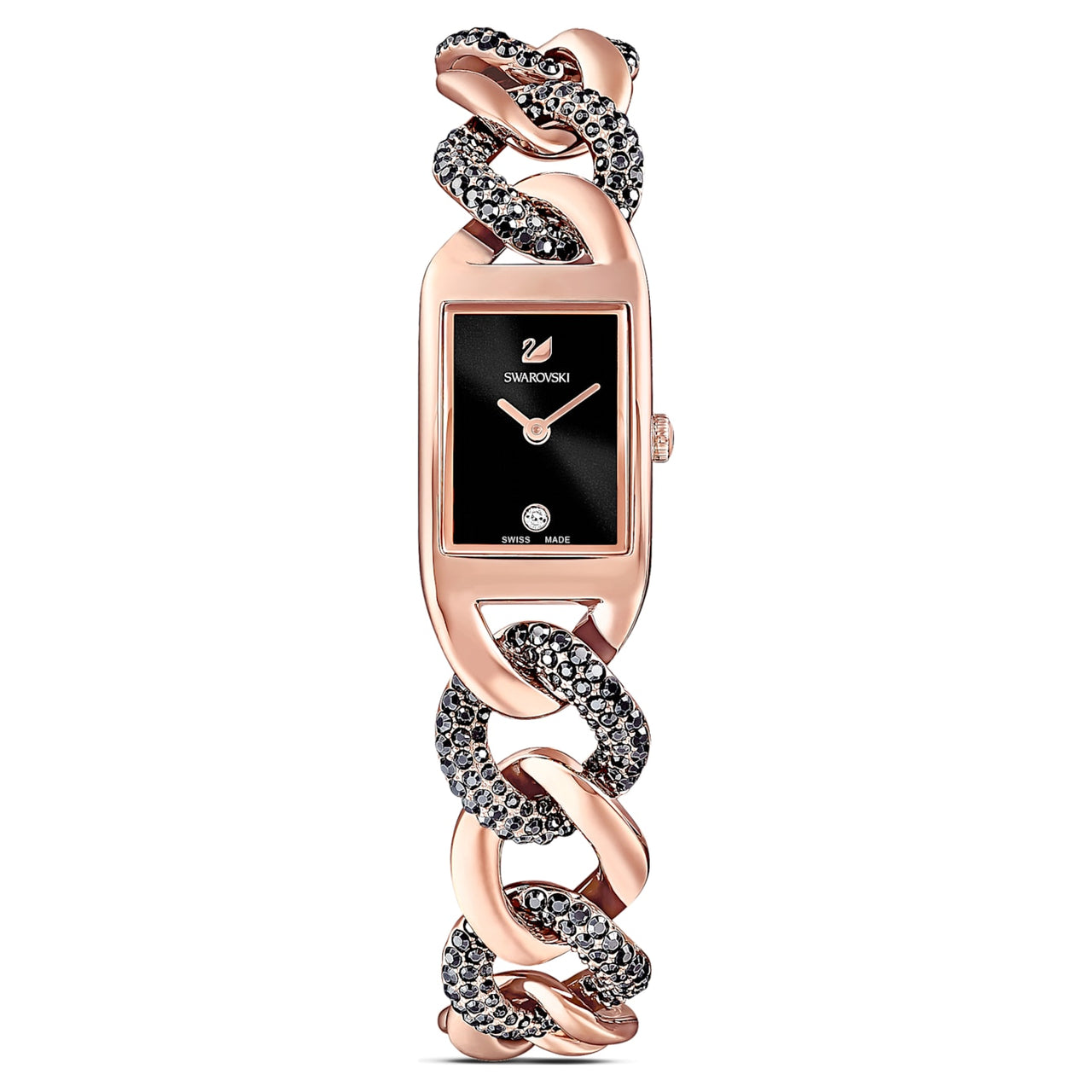 Swarovski Armbanduhr Cocktail Metallarmband Schwarz Rosegold Legierungsschicht 5519324