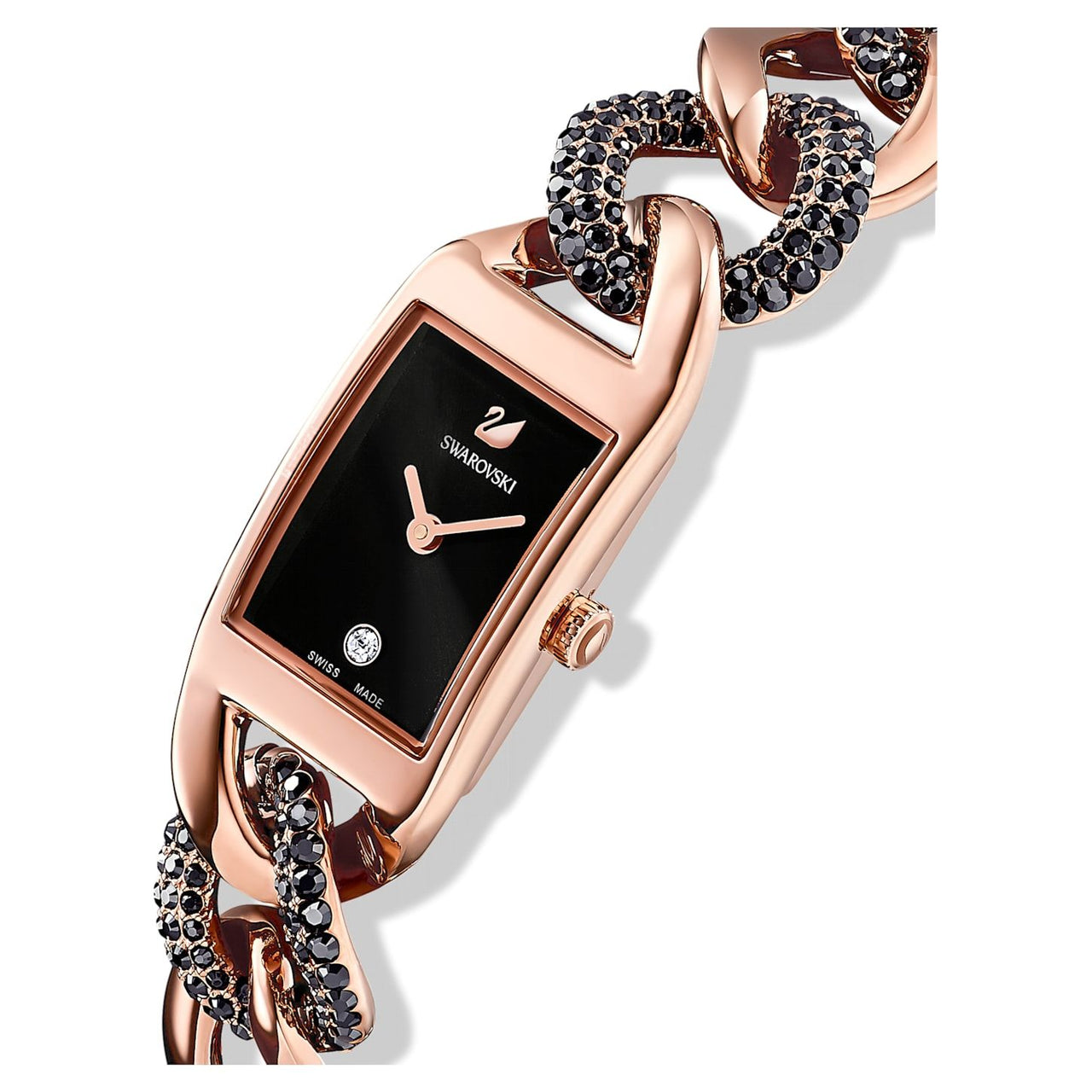 Swarovski Armbanduhr Cocktail Metallarmband Schwarz Rosegold Legierungsschicht 5519324