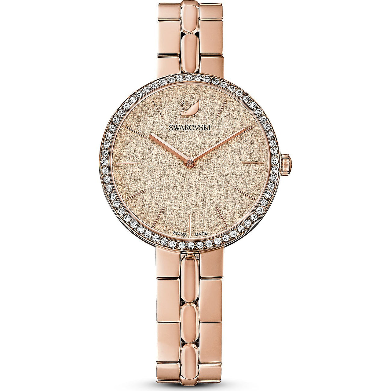 Swarovski Cosmopolitan Uhr - Schweizer Eleganz in Rosa mit Roségoldfarbenem Metallarmband,  5517800