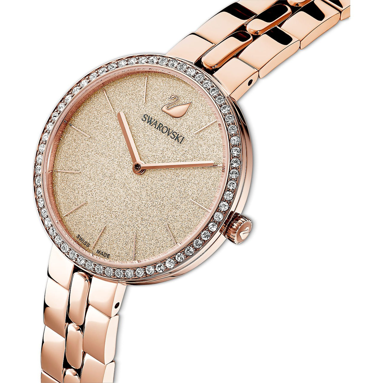 Swarovski Cosmopolitan Uhr - Schweizer Eleganz in Rosa mit Roségoldfarbenem Metallarmband,  5517800