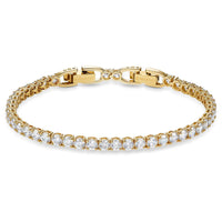 Thumbnail for Swarovski Damen Armband Tennis Deluxe, Rundschliff, Weiß, vergoldet L 5633859