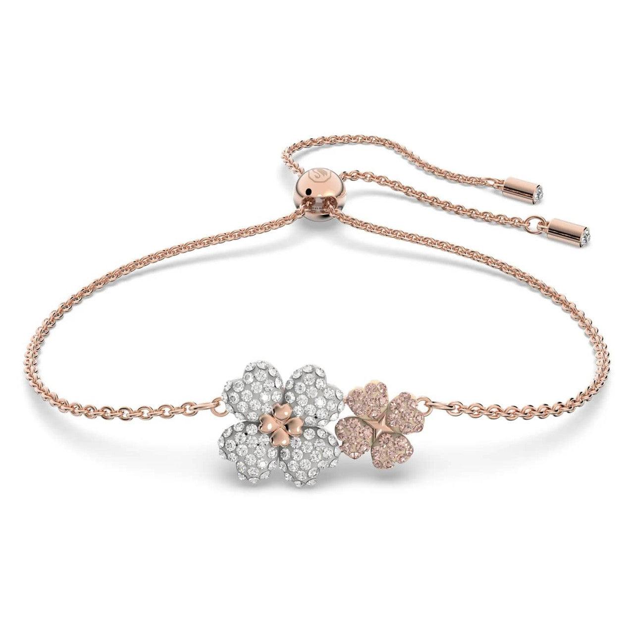 Swarovski Damen Armband Latisha  Blume, Weiß, Roségoldfarbe 5636591