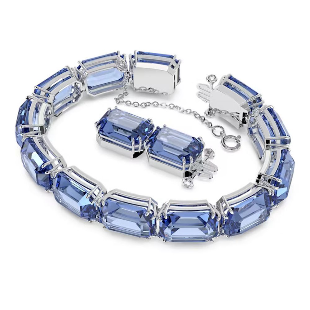 Swarovski Damen Armband Millenia Oktagon-Schliff, Blau, Rhodiniert 5614927