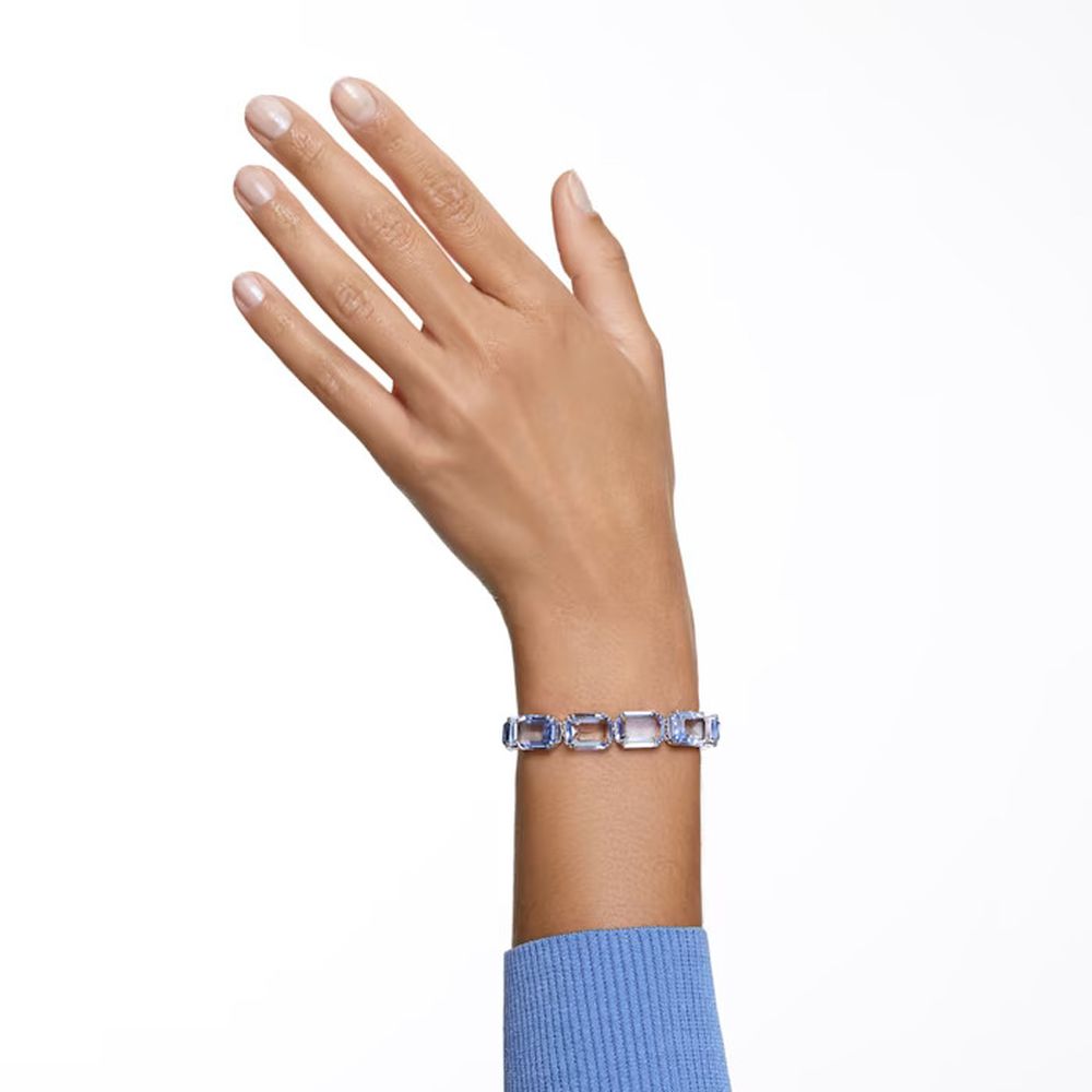 Swarovski Damen Armband Millenia Oktagon-Schliff, Blau, Rhodiniert 5614927