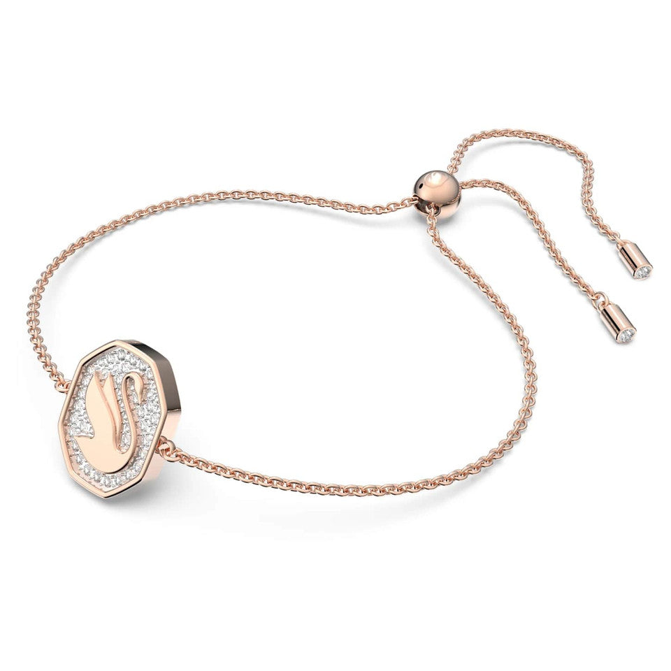 Swarovski Damen Armband Signum Schwan, Weiß, Roségoldfarbe 5621107