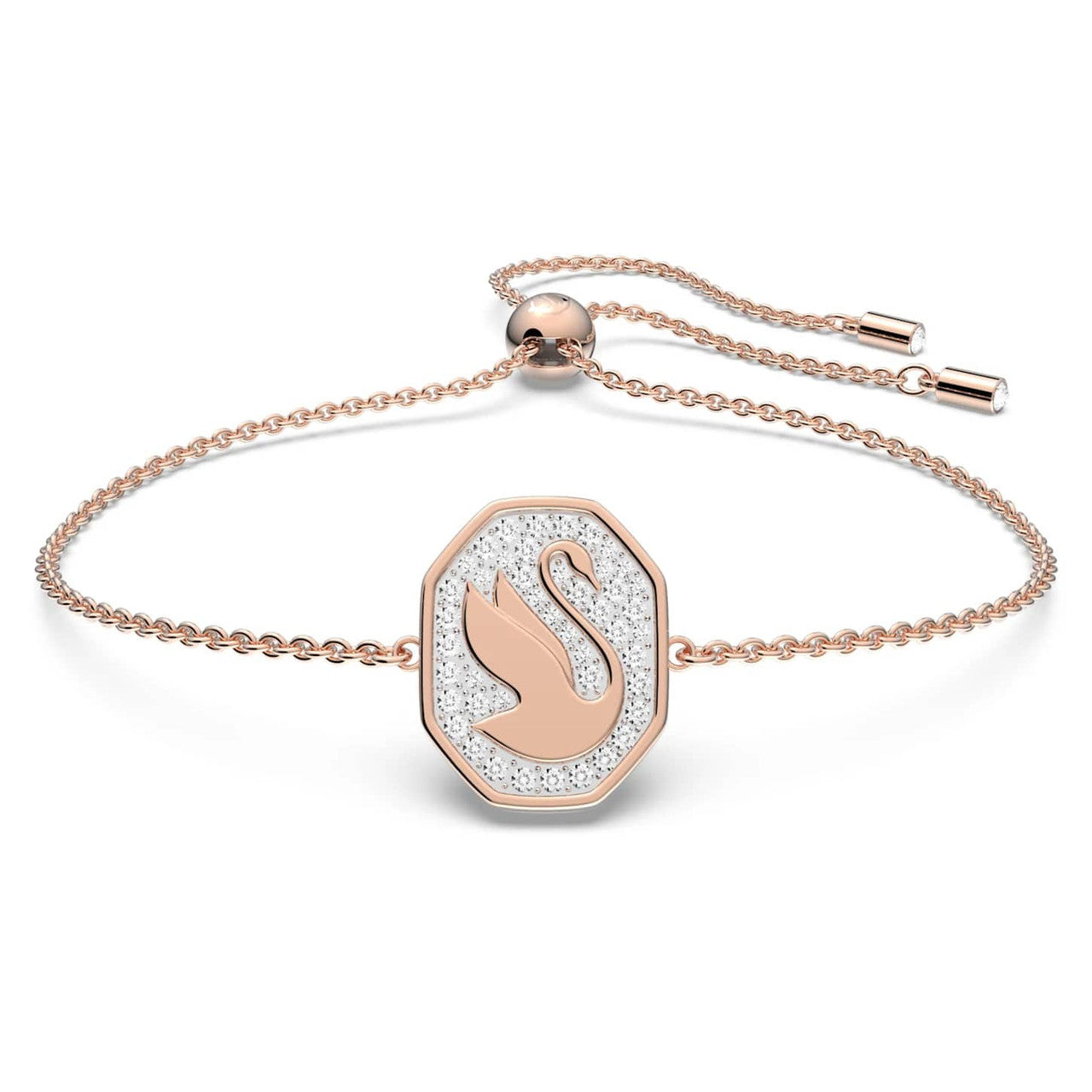 Swarovski Damen Armband Signum Schwan, Weiß, Roségoldfarbe 5621107