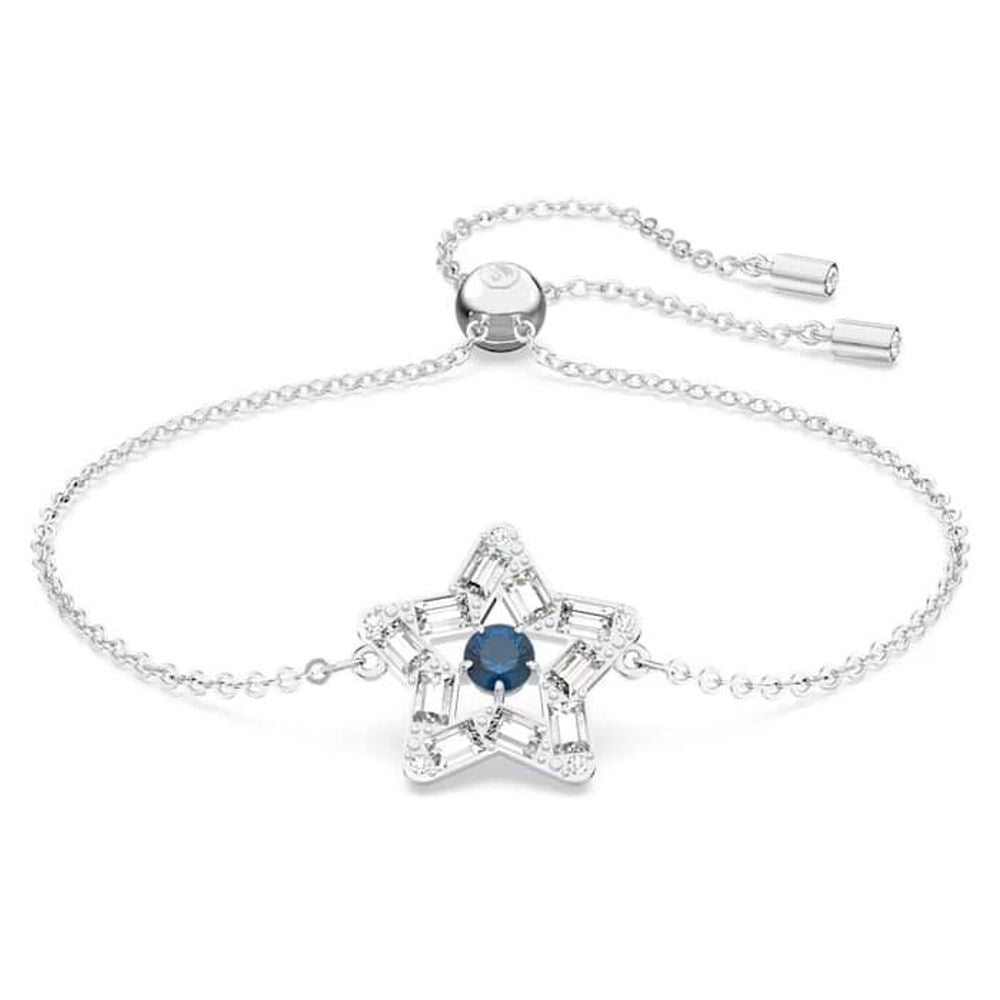 Swarovski Damen Armband Stella Verschiedene Schliffe, Stern, Blau, Rhodiniert M 5639187