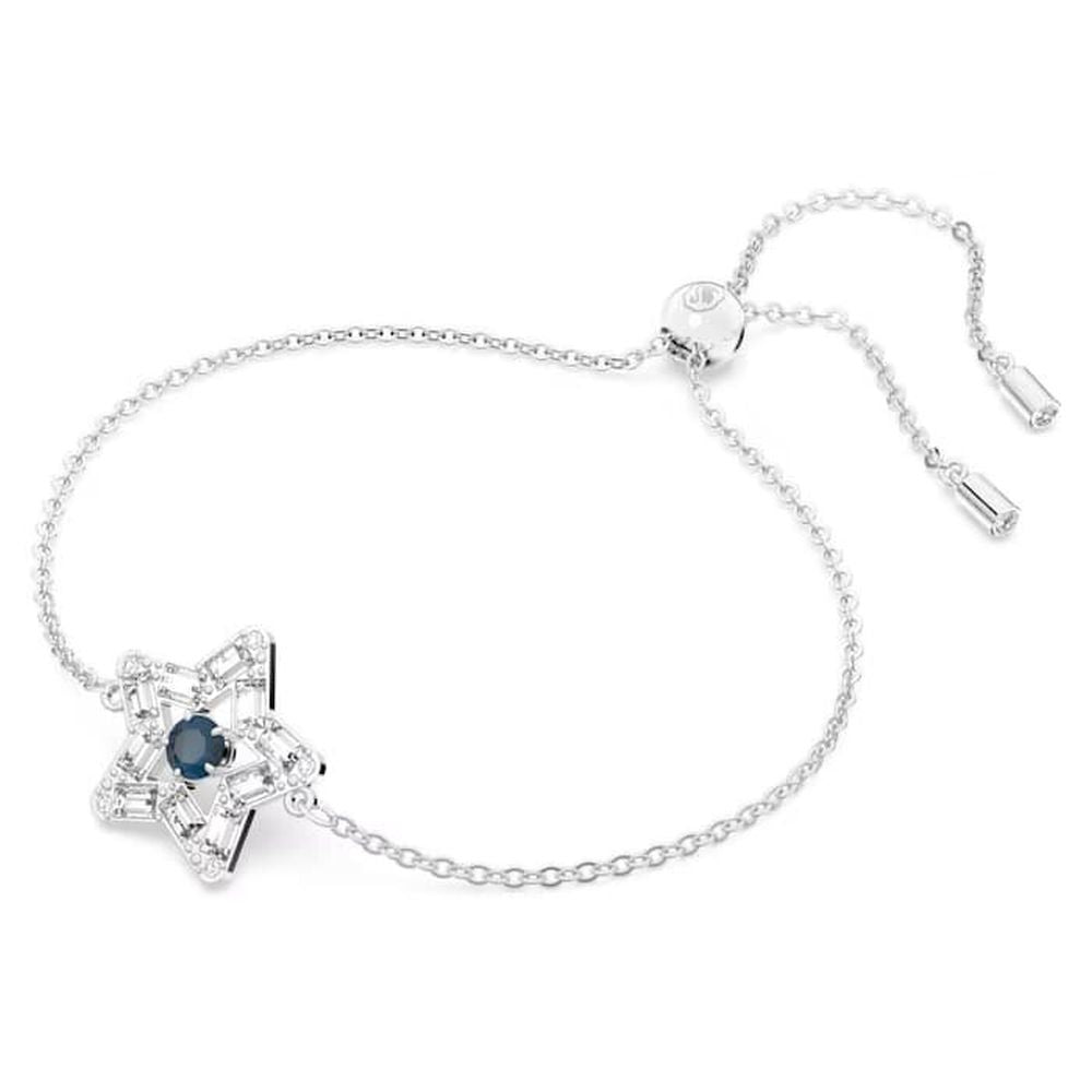 Swarovski Damen Armband Stella Verschiedene Schliffe, Stern, Blau, Rhodiniert M 5639187