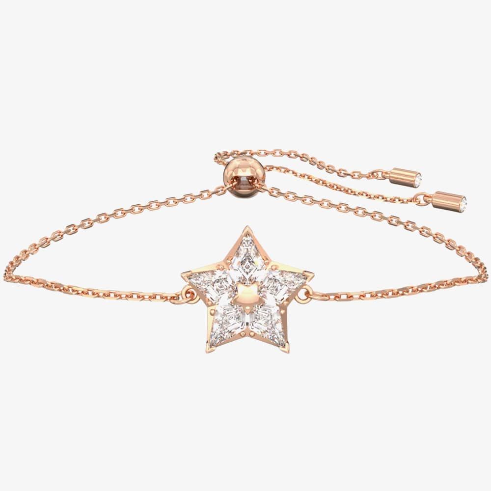 Swarovski Damen Armband Stella Drachenschliff, Stern, Weiß, Roségoldfarbe M 5645460