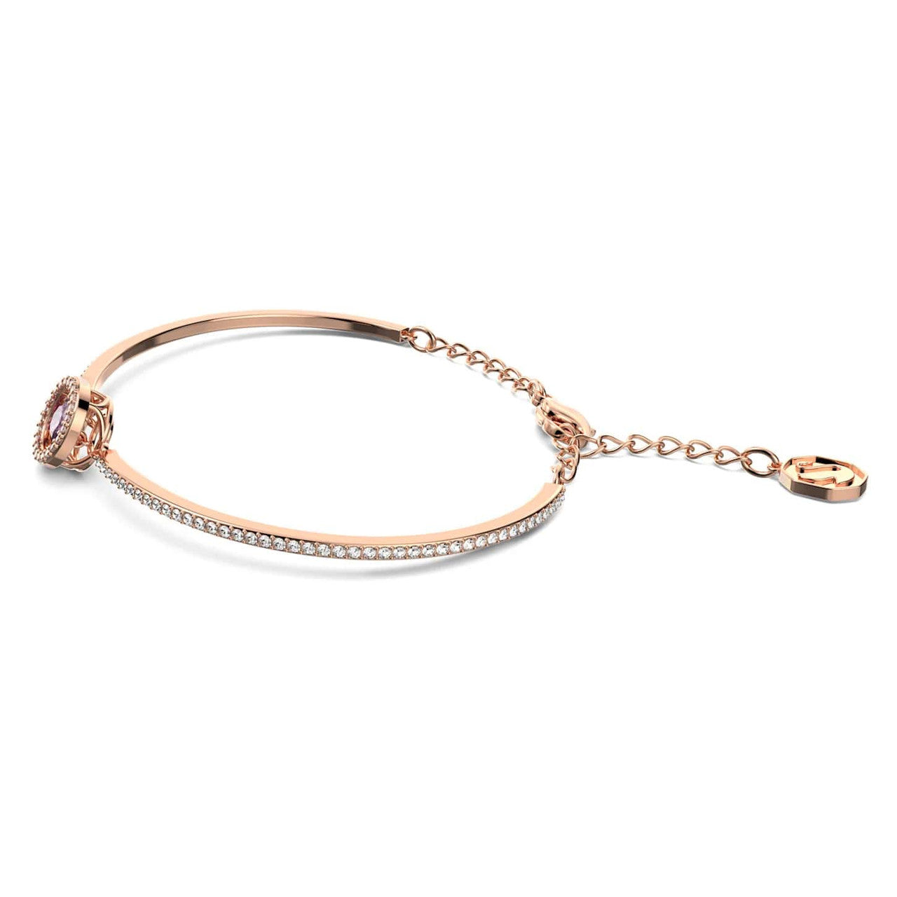 Swarovski Damen Armreif Sparkling Dance Rundschliff, Violett, Roségoldfarbe  5620554