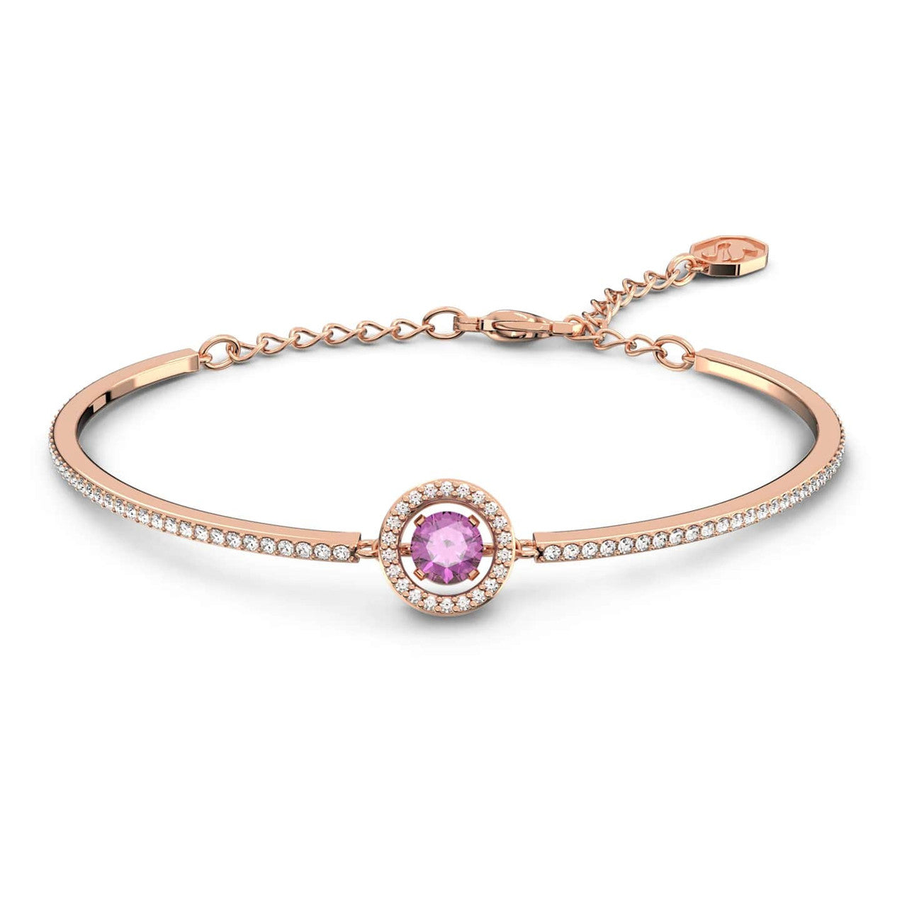 Swarovski Damen Armreif Sparkling Dance Rundschliff, Violett, Roségoldfarbe  5620554