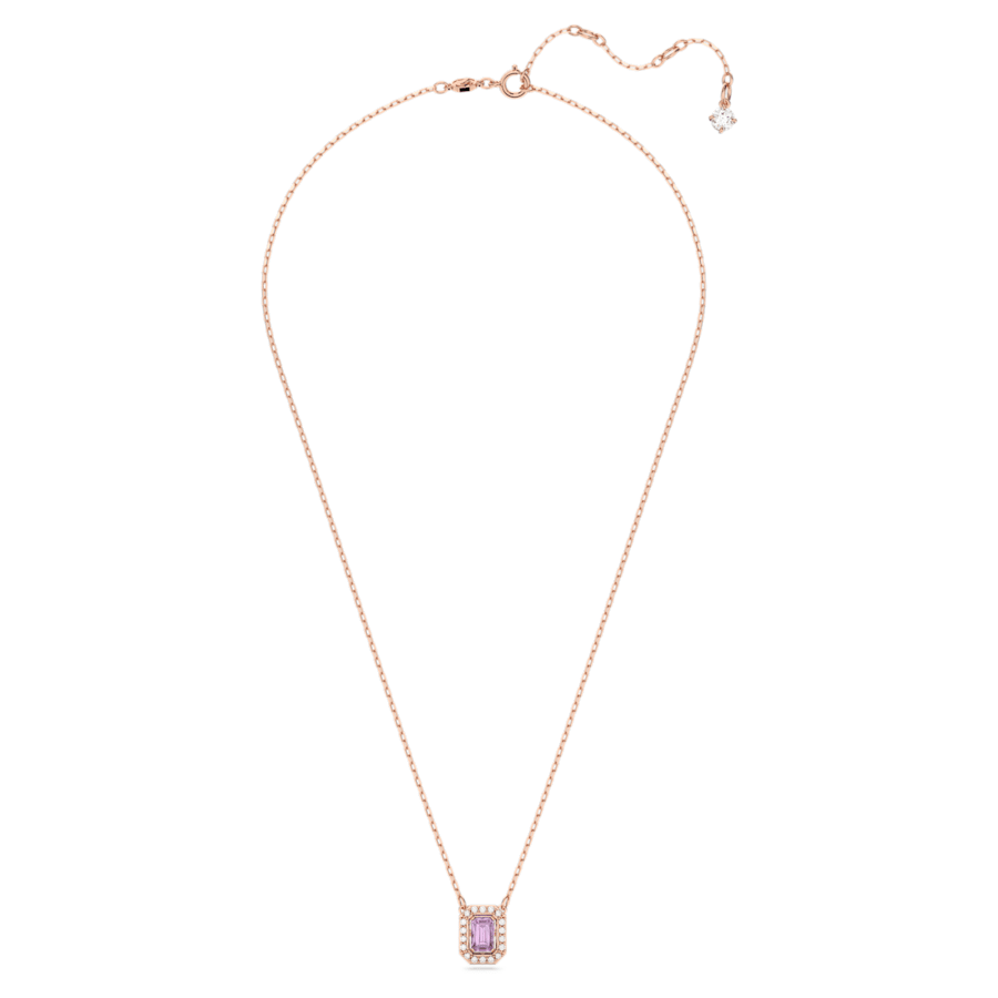 Swarovski Damen Millenia Halskette Oktagon-Schliff, Violett, Roségold-Legierungsschicht 5640291