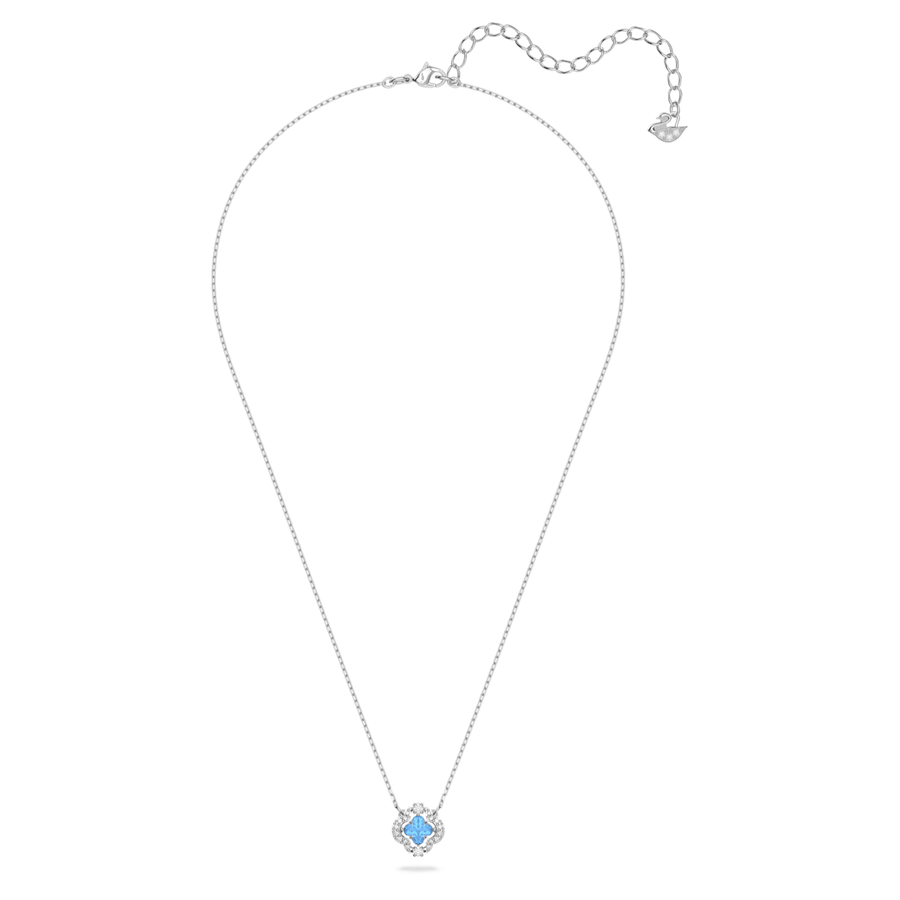 Swarovski Damen Swarovski Sparkling Dance Halskette Glücksklee, Blau, Rhodiniert  5642927