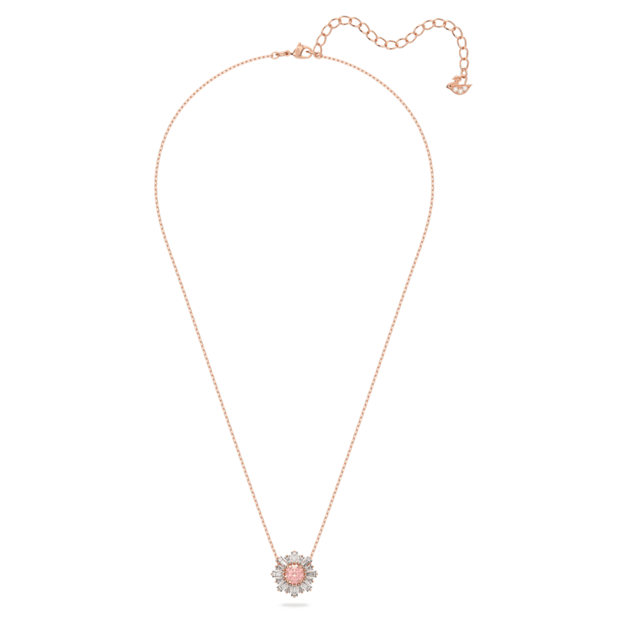 Swarovski Damen Halskette Sunshine Anhänger Verschiedene Schliffe, Sonne, Rosa, Roségold-Legierungsschicht 5642961