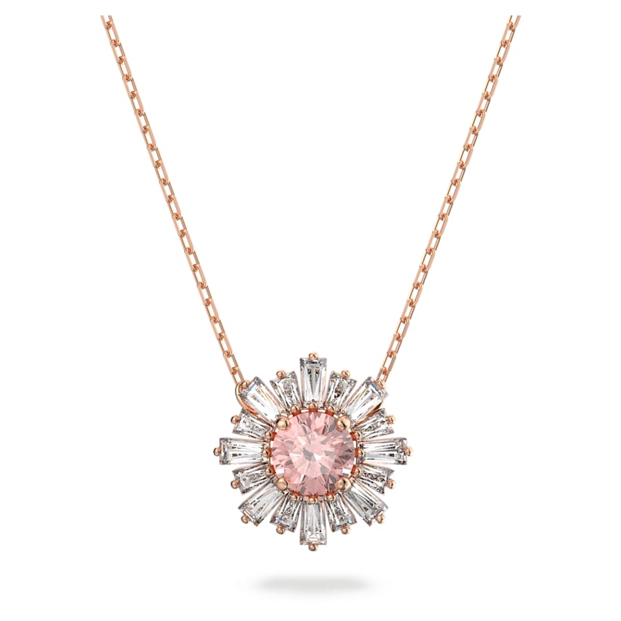 Swarovski Damen Halskette Sunshine Anhänger Verschiedene Schliffe, Sonne, Rosa, Roségold-Legierungsschicht 5642961