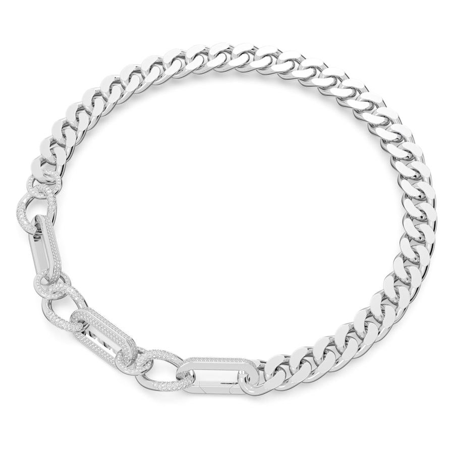 Swarovski Damen Halskette Dextera Statement, Gemischte Glieder, Weiß, Rhodiniert 5639333