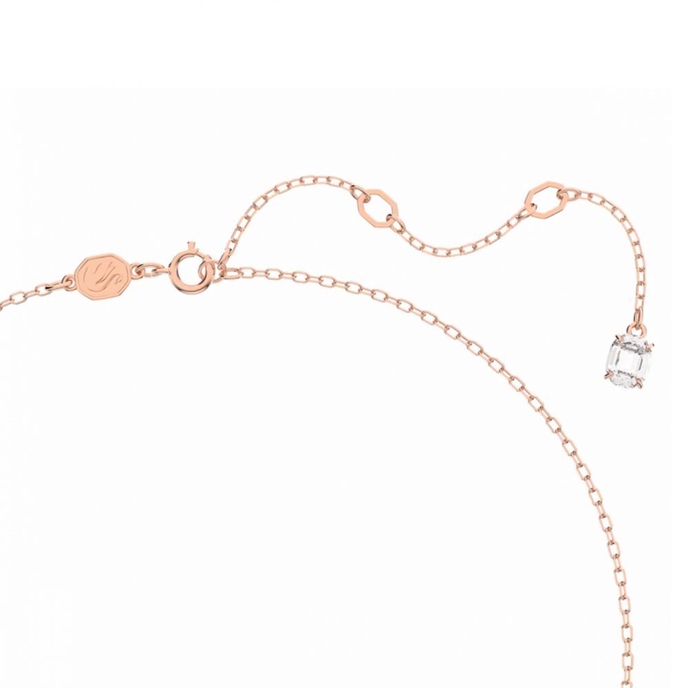 Swarovski Damen Halskette Dextera Achteckform, Weiß, Roségoldfarbe 5642389