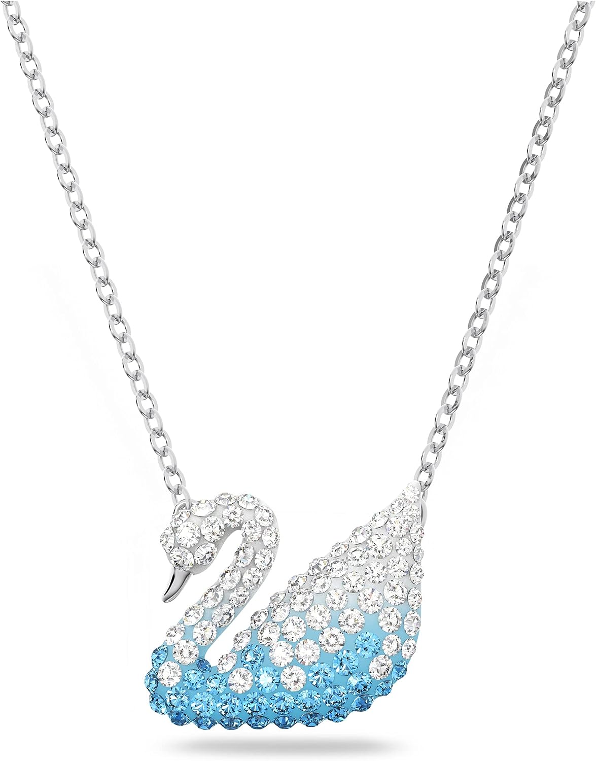 Swarovski Damen Halskette Iconic Swan Rhodinierte mit blauem Farbverlaufskristall 5512095