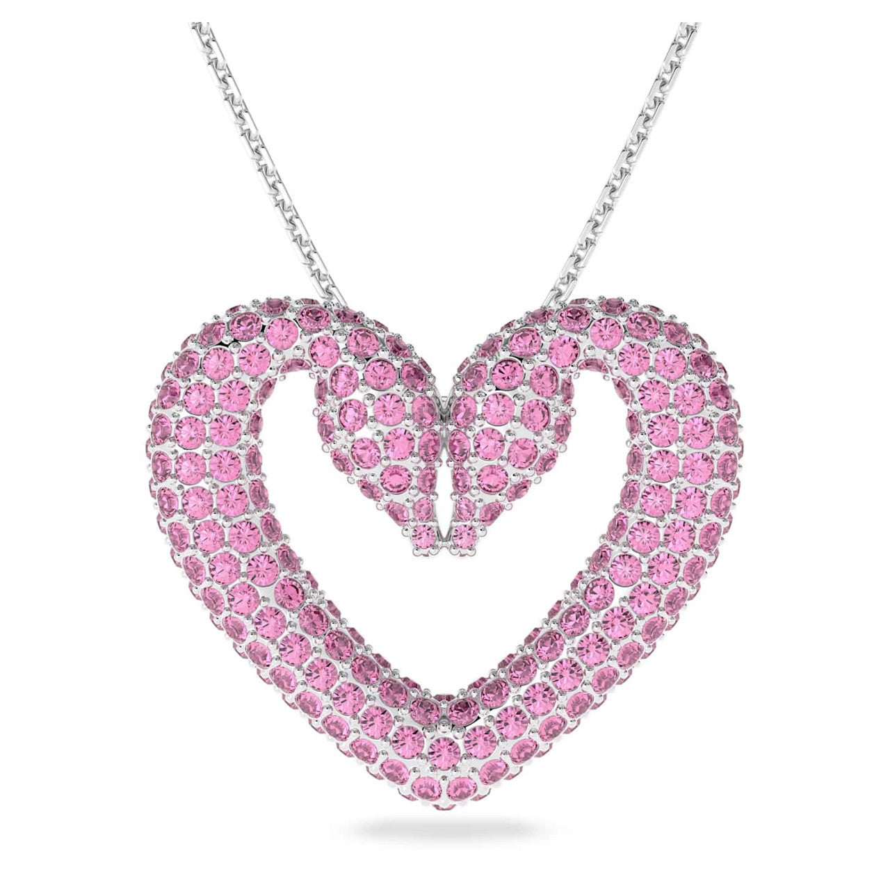 Swarovski Damen Halskette Una Herz Groß Rosa, Rhodiniert 5631931