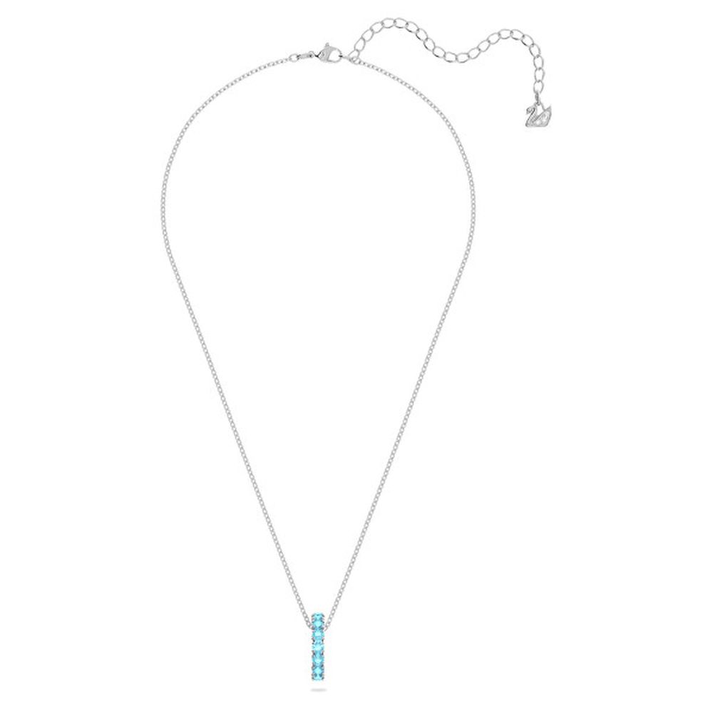 Swarovski Damen Halskette mit Anhänger Exalta Rundschliff Blau Pavé 5643754