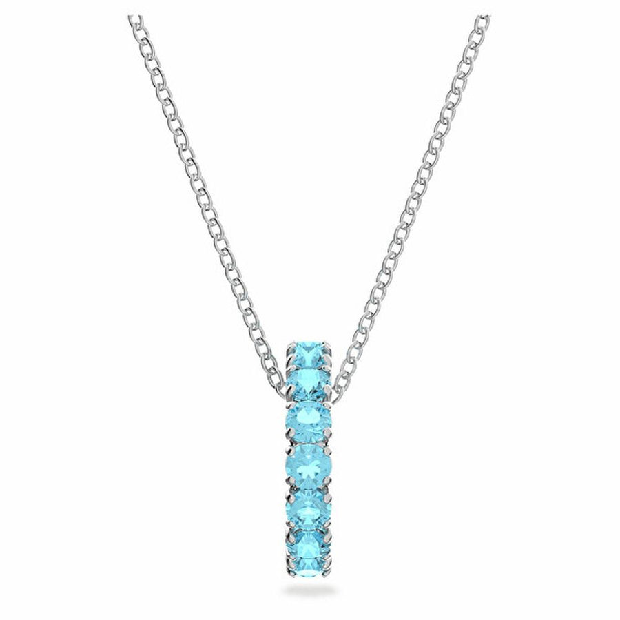 Swarovski Damen Halskette mit Anhänger Exalta Rundschliff Blau Pavé 5643754
