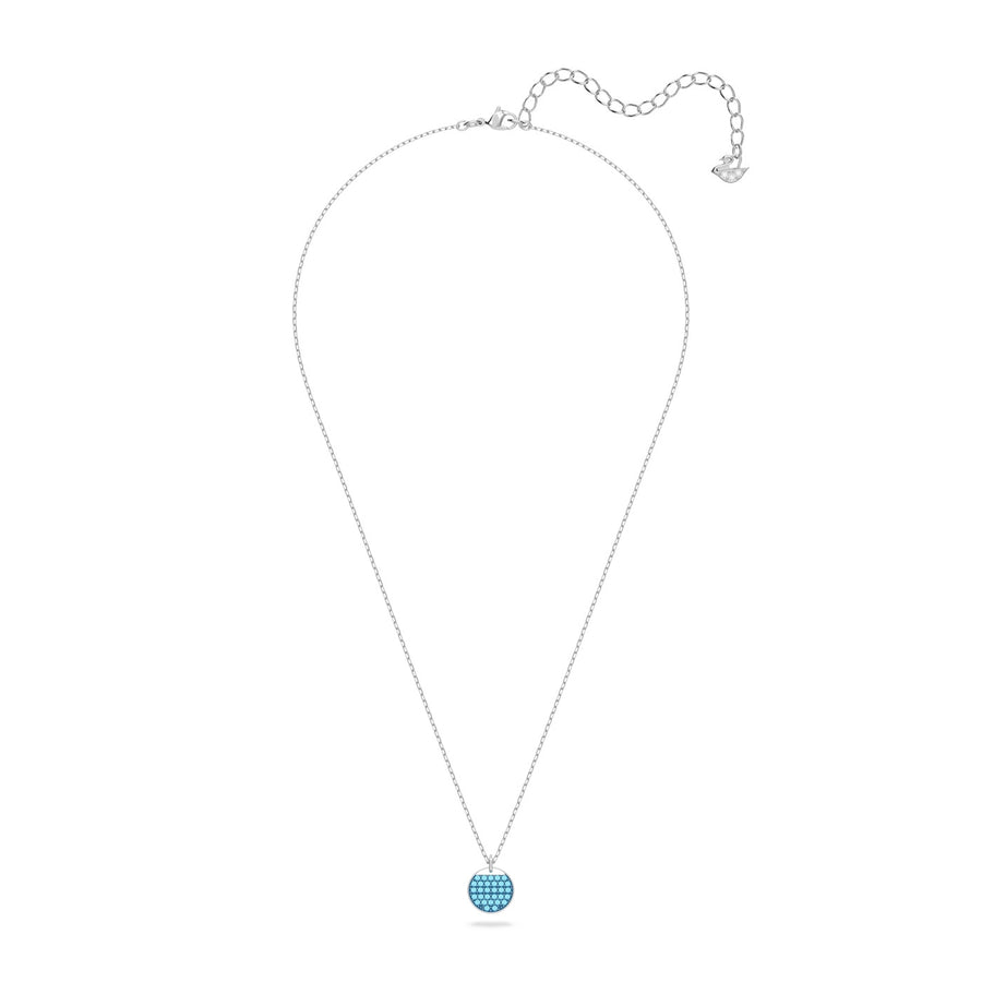 Swarovski Damen Halskette mit Anhänger Ginger Rundschliff Blau Pavé 5642957