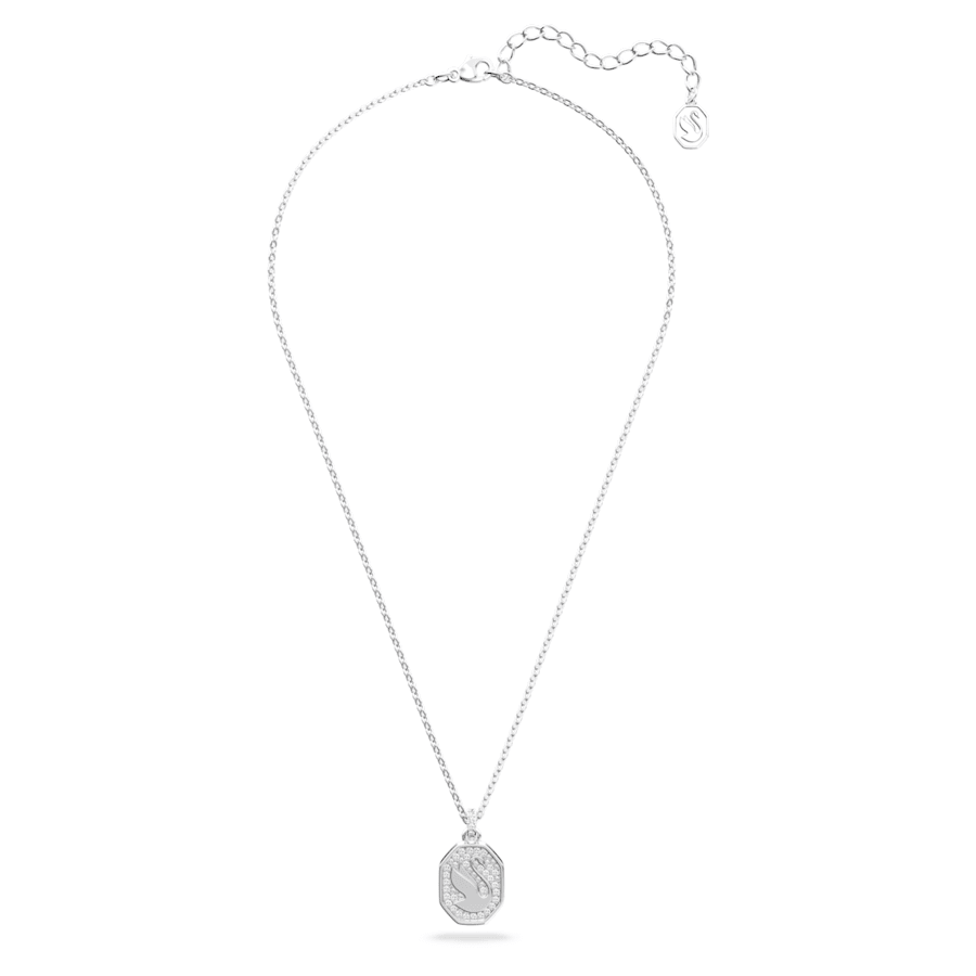 Swarovski Damen Halskette mit Anhänger Signum Anhänger Schwan, Lang, Weiß, Rhodiniert 5621098
